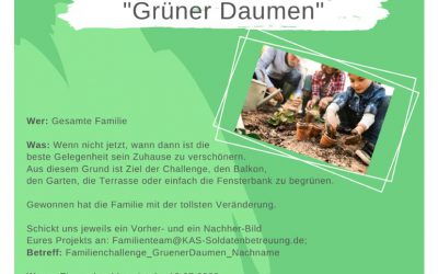 KAS Familien Challenge 2020 für Bundeswehrfamilien – Die 10-Wochen-Challenge: "Grüner Daumen"