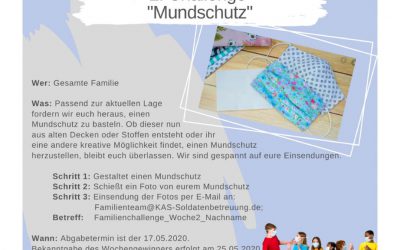 KAS Familien Challenge 2020 für Bundeswehrfamilien – Die 2. Challenge: "Mundschutz"