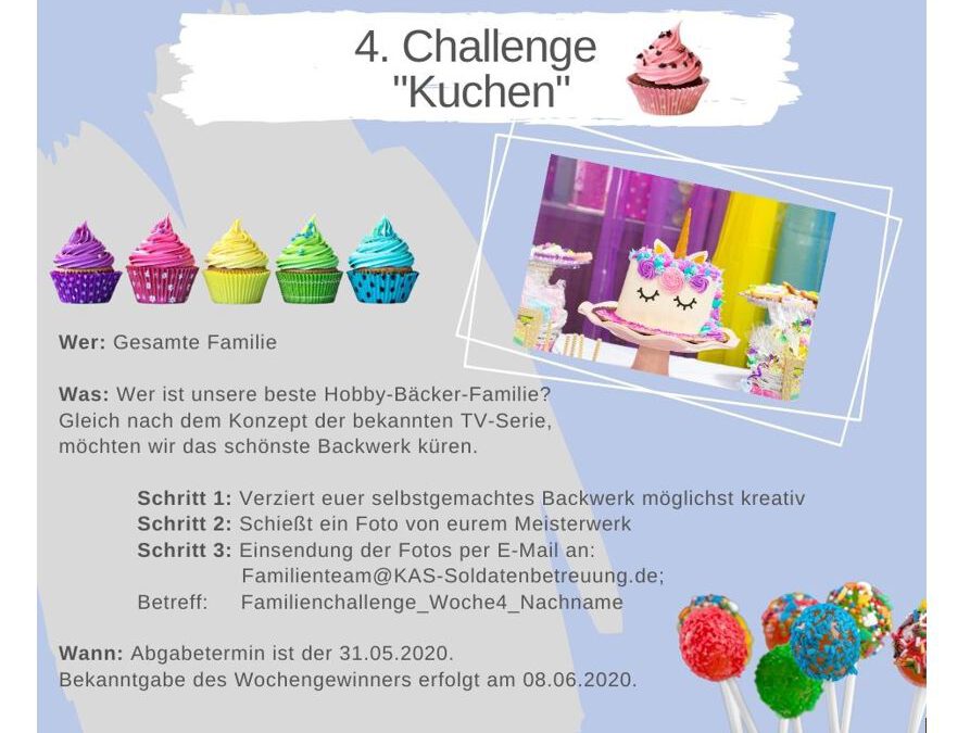 KAS Familien Challenge 2020 für Bundeswehrfamilien – Die 4. Challenge: "Backwerk"