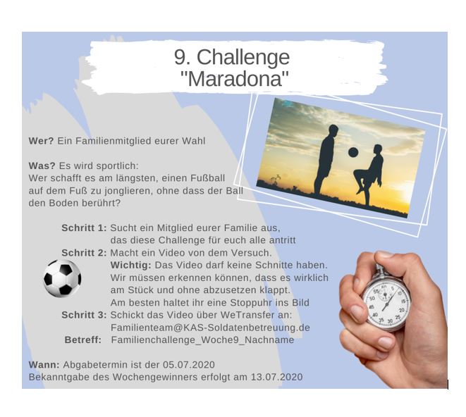 KAS Familien Challenge 2020 für Bundeswehrfamilien – Die 9. Challenge: "Maradona"