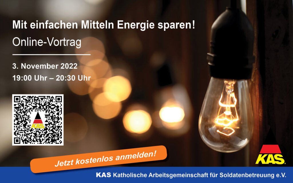 Online-Vortrag zum Thema "Energie sparen" am 03. November 2022